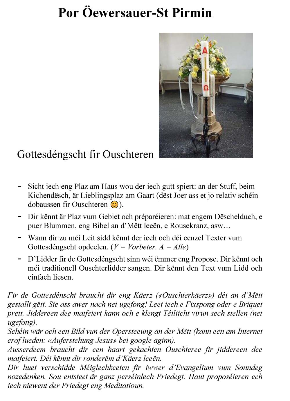 20200411 Gottesdéngscht Ouschteren 1