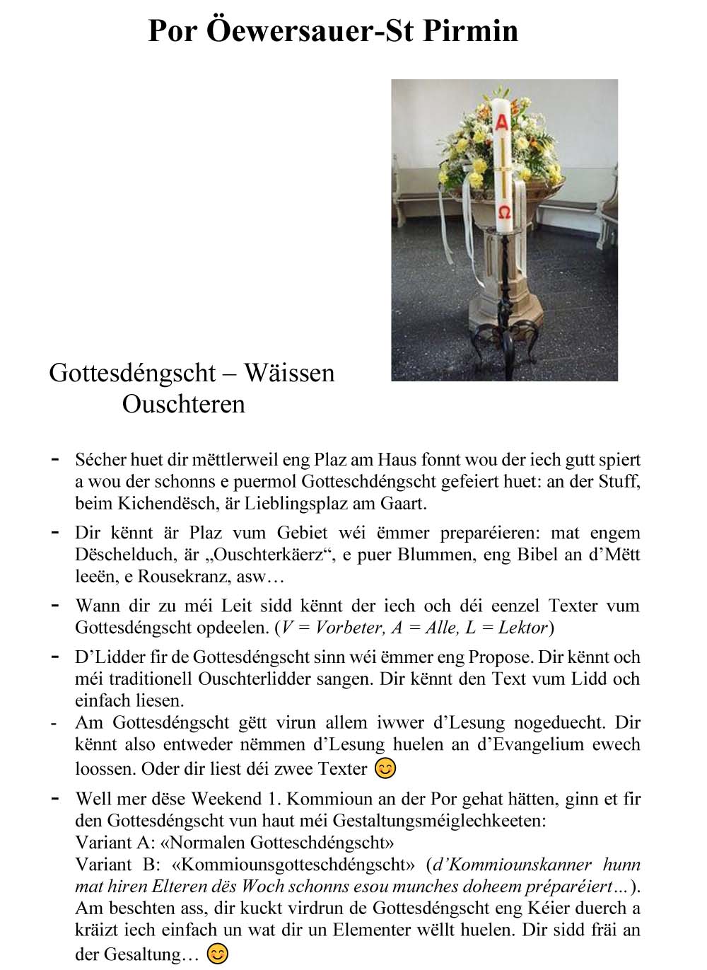 20200418 Gottesdéngscht Wäissen Ouschteren 01